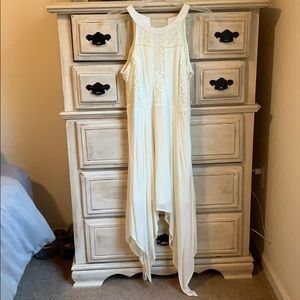 White Midi Dress with Lace!